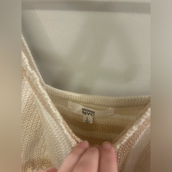 Madden NYC Crochet Tank Top Women’s Large Beige Tan Festival - Picture 4 of 7